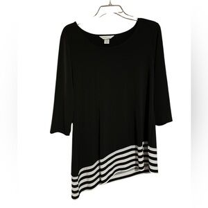 Christopher & Banks Black and White Asymmetrical Tunic